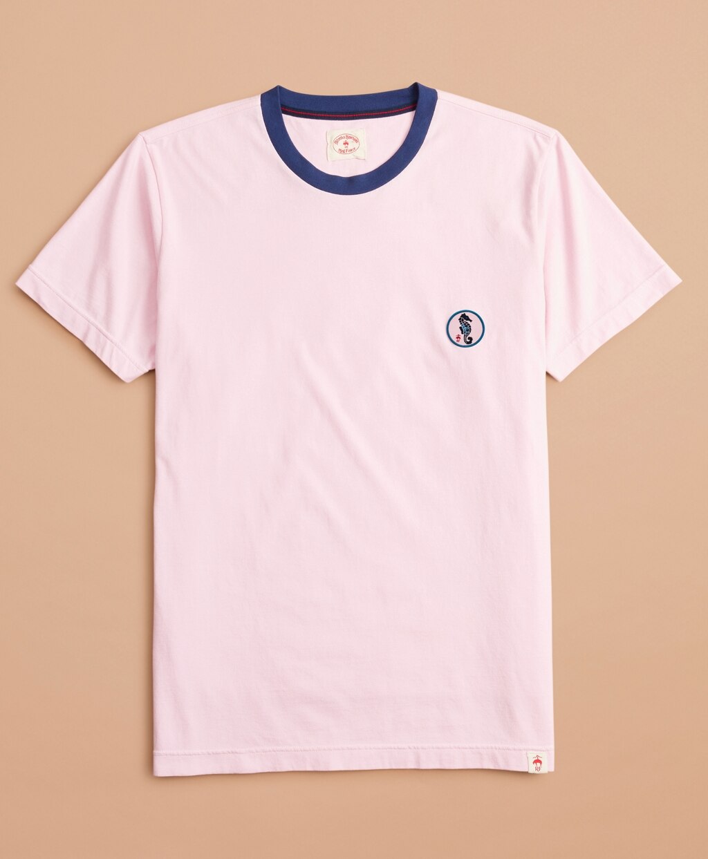 Brooks Brothers Men Cotton Seahorse Patch T-Shirt