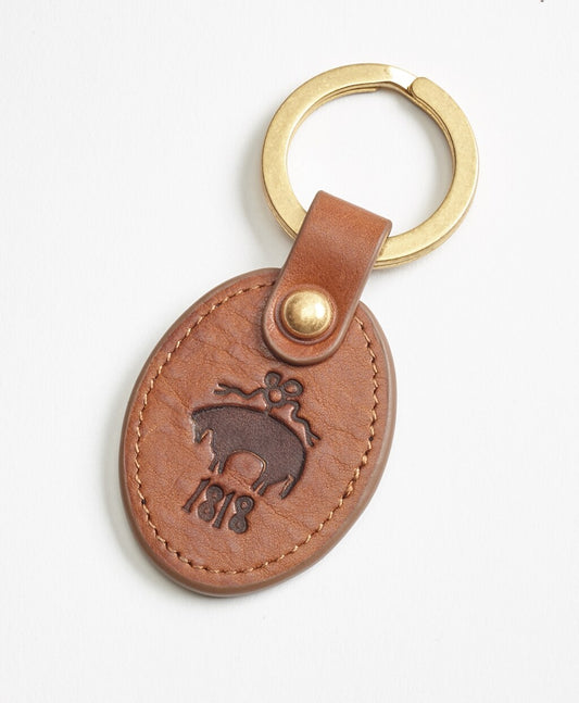 Brooks Brothers Men Leather Logo Key Fob