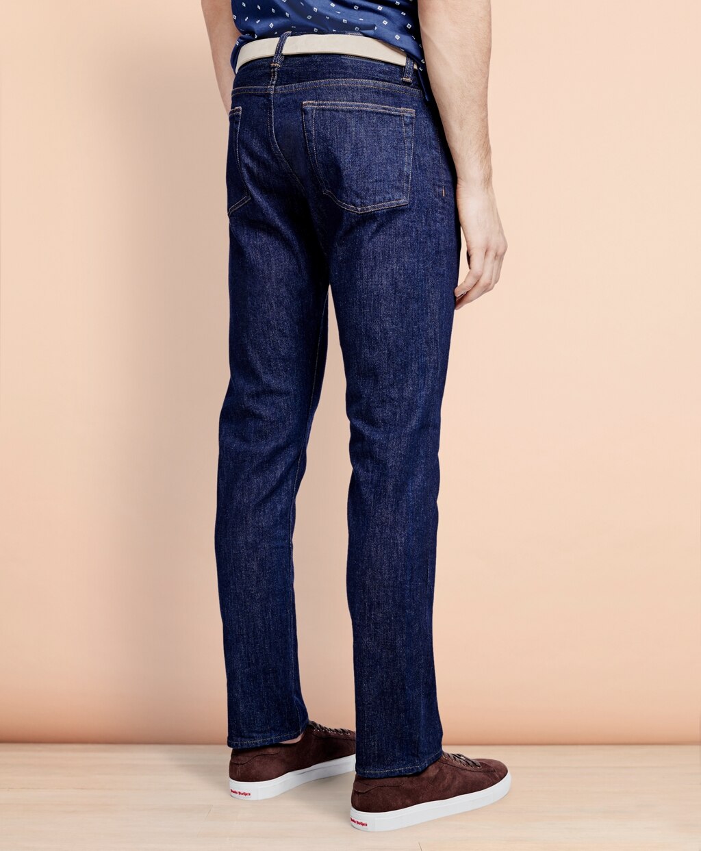Brooks Brothers Men 116 Slim Stretch Jeans in Indigo Denim