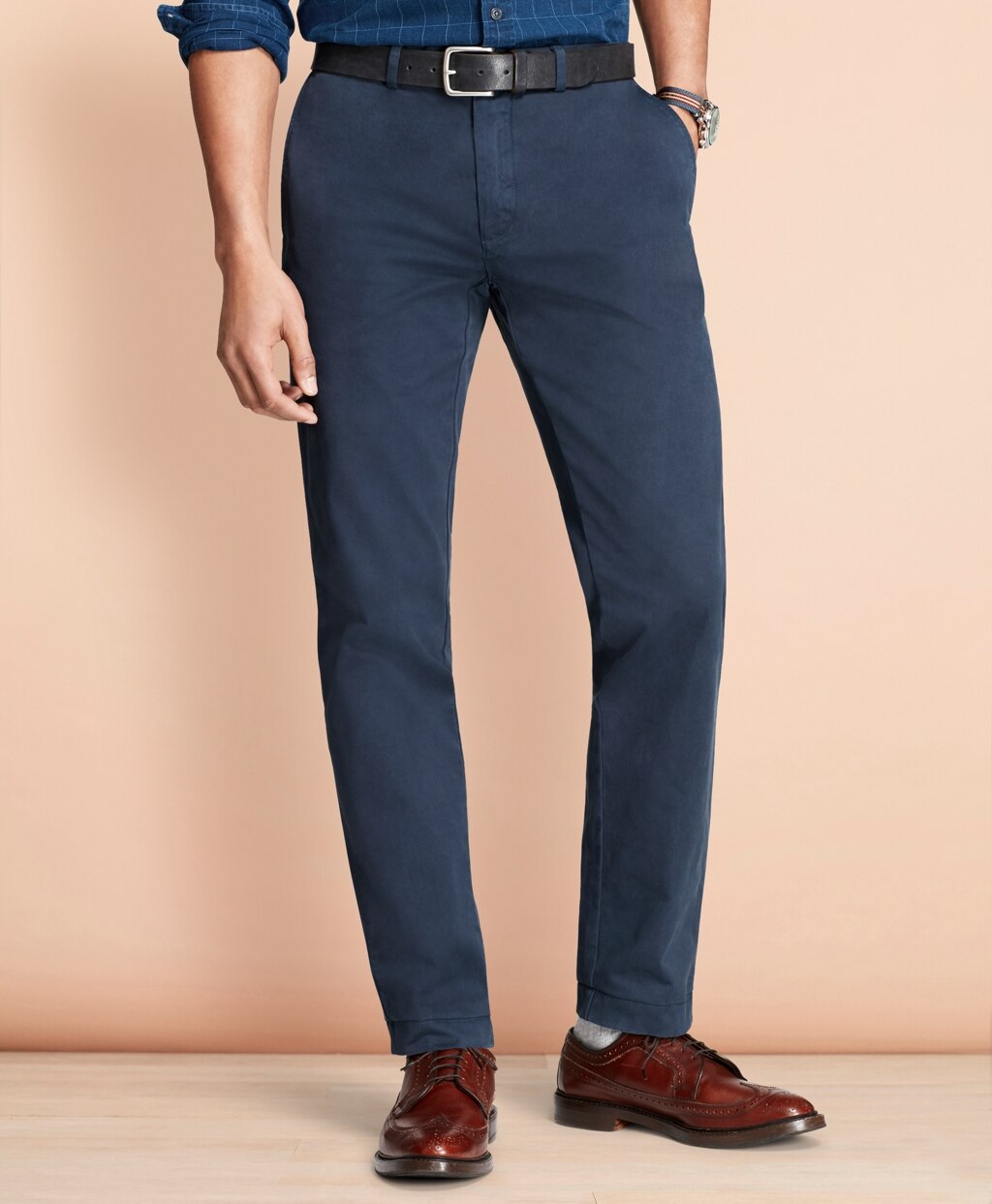 Brooks Brothers Men Slim Fit Garment-Dyed Chinos