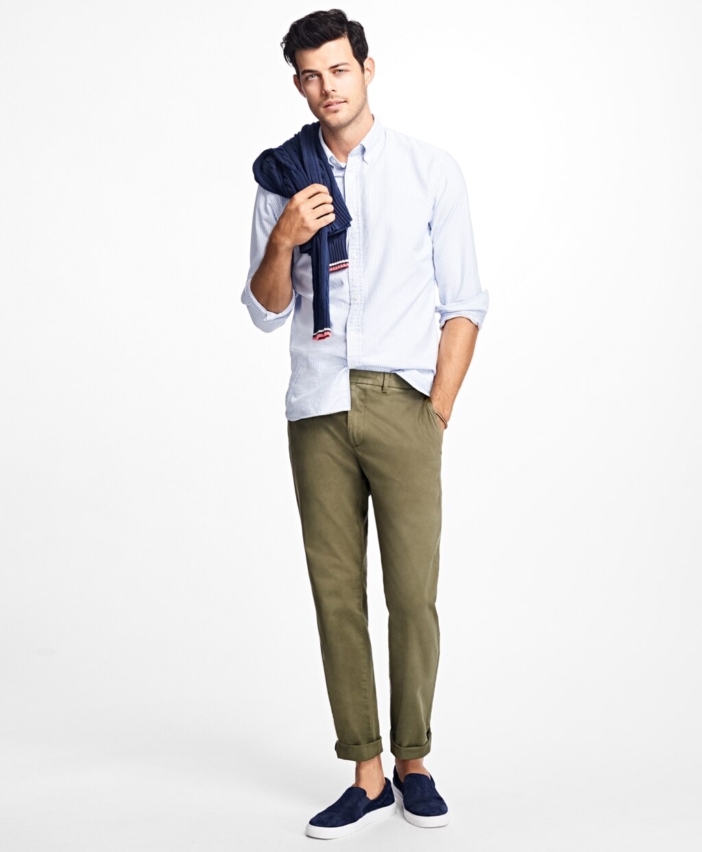 Brooks Brothers Men Slim-Fit Garment-Dyed Stretch Chinos