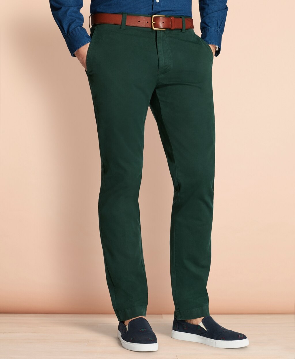 Brooks Brothers Men Garment-Dyed Stretch Chinos