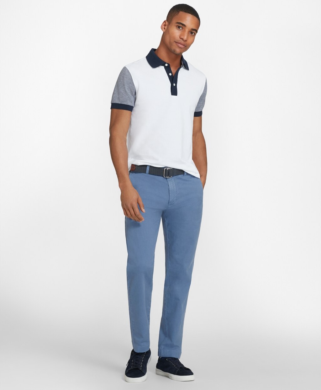 Brooks Brothers Men Garment-Dyed Cotton-Linen Stretch Chinos