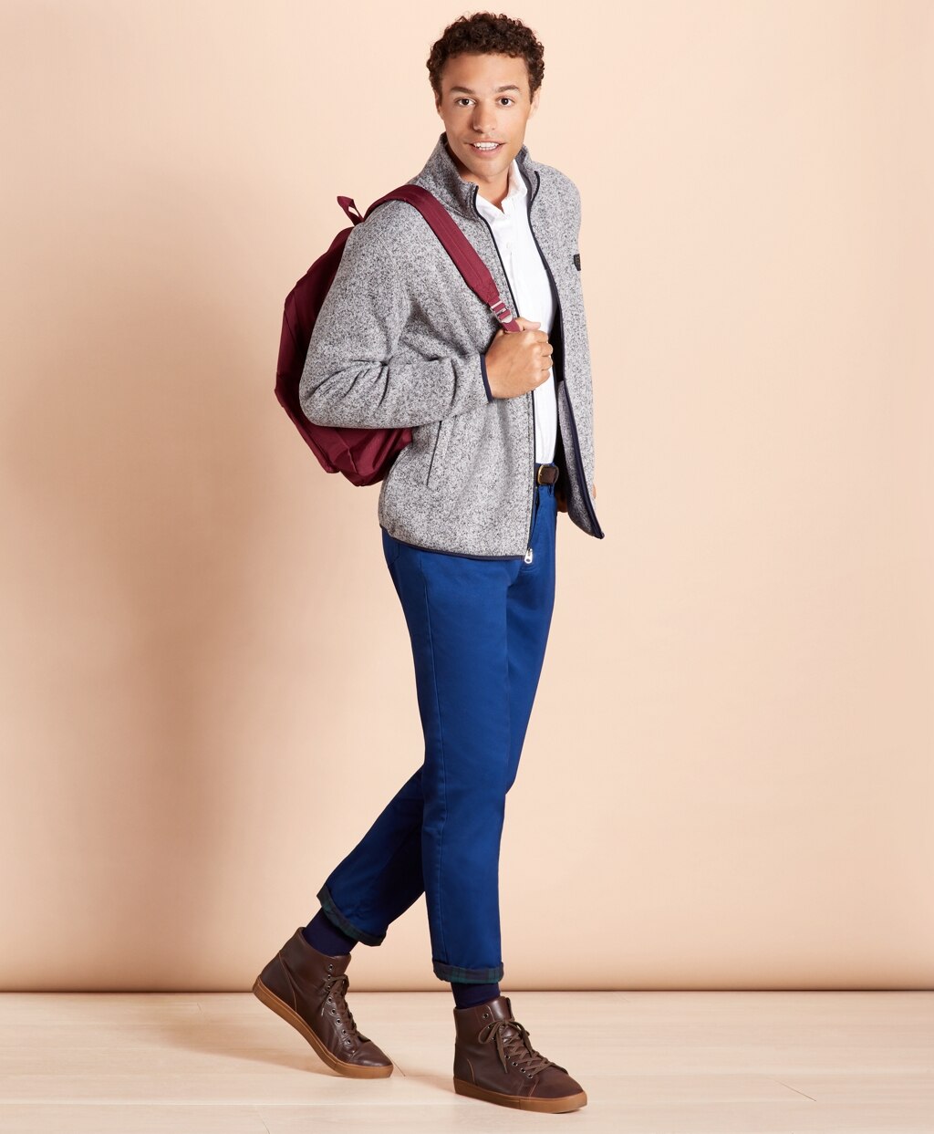 Brooks Brothers Men Five-Pocket Flannel-Lined Chinos