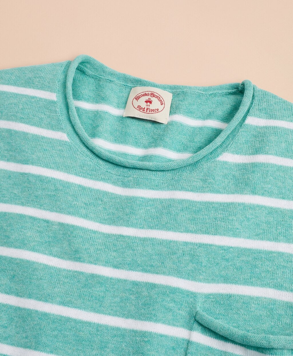 Brooks Brothers Men Striped Cotton-Linen Crewneck Sweater