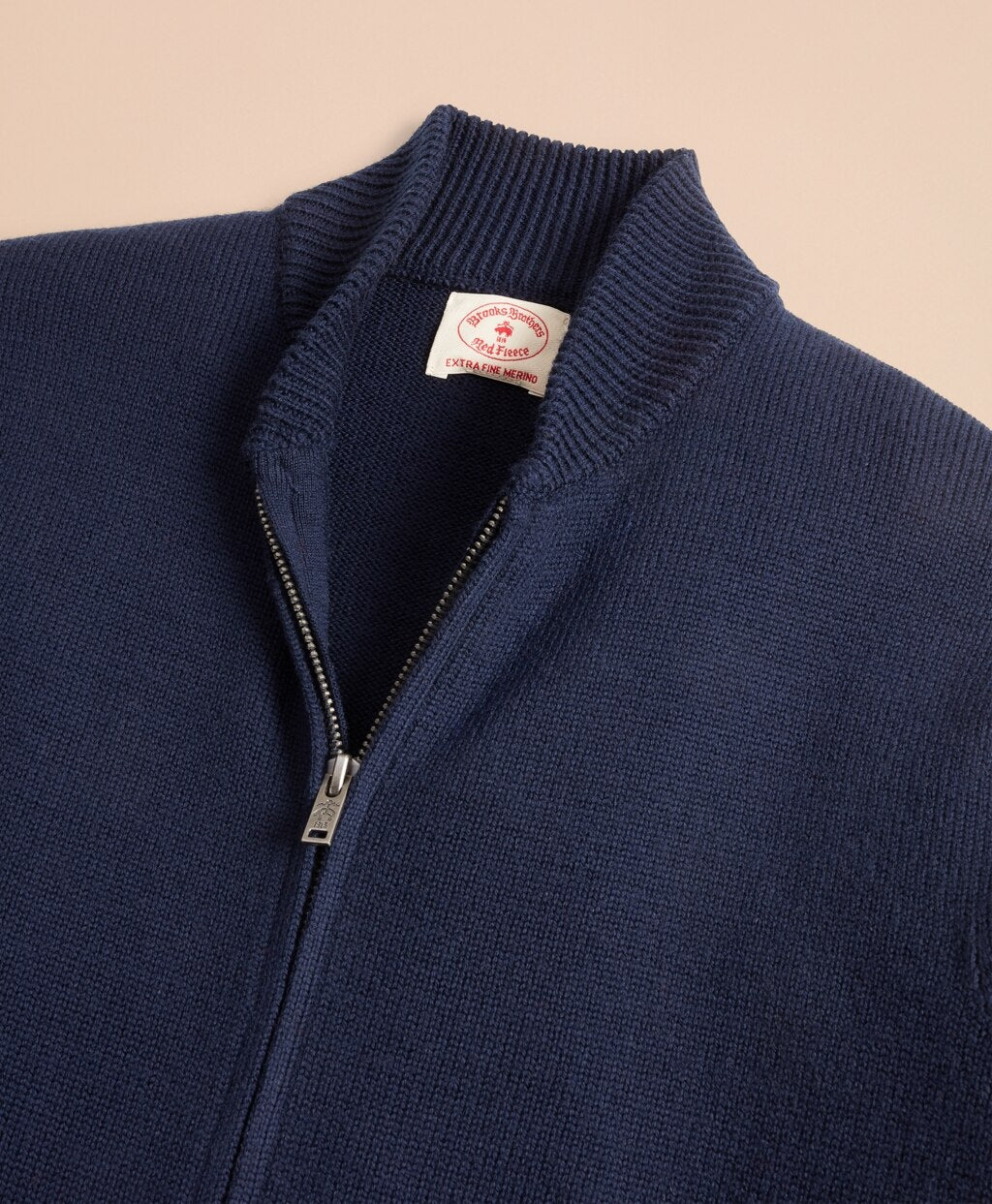Brooks Brothers Men Merino Wool Zip-Up Sweater