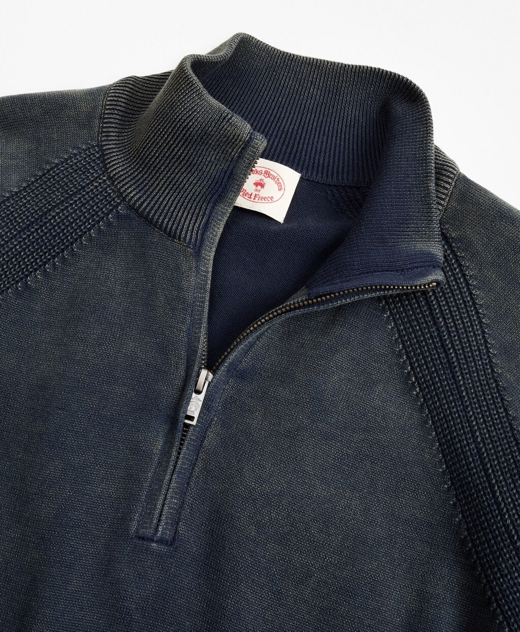 Brooks Brothers Men Acid Wash Half-Zip Sweater