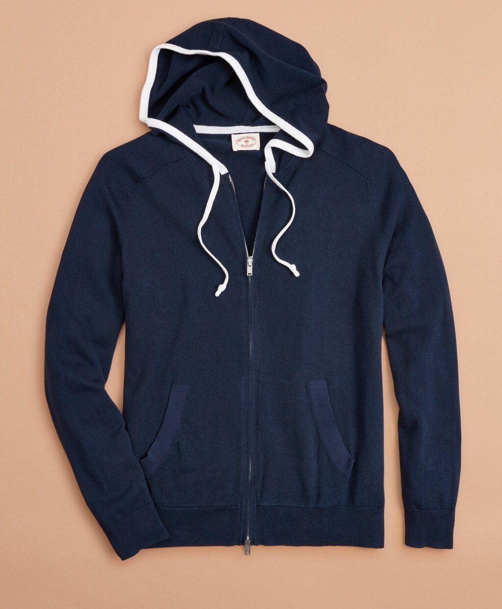 Brooks Brothers Men Contrast Zip-Up Hoodie