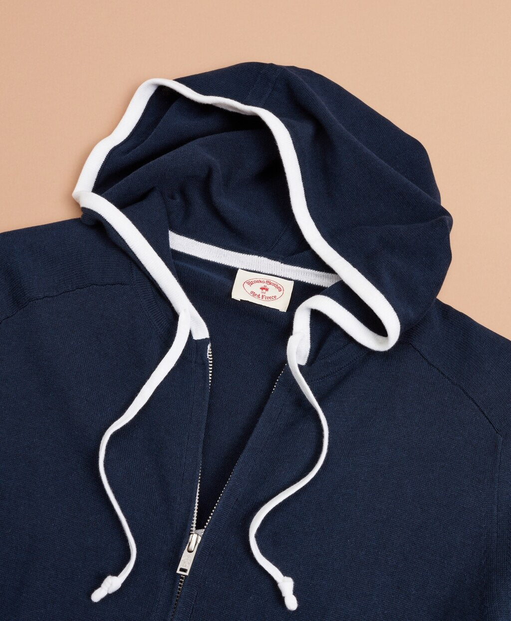 Brooks Brothers Men Contrast Zip-Up Hoodie