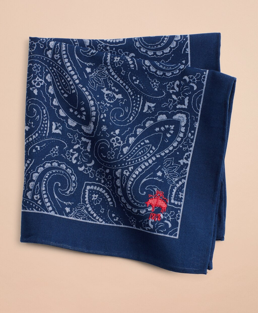 Brooks Brothers Men Cotton Paisley Pocket Square