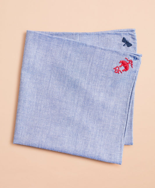 Brooks Brothers Men Embroidered Cotton Pocket Square