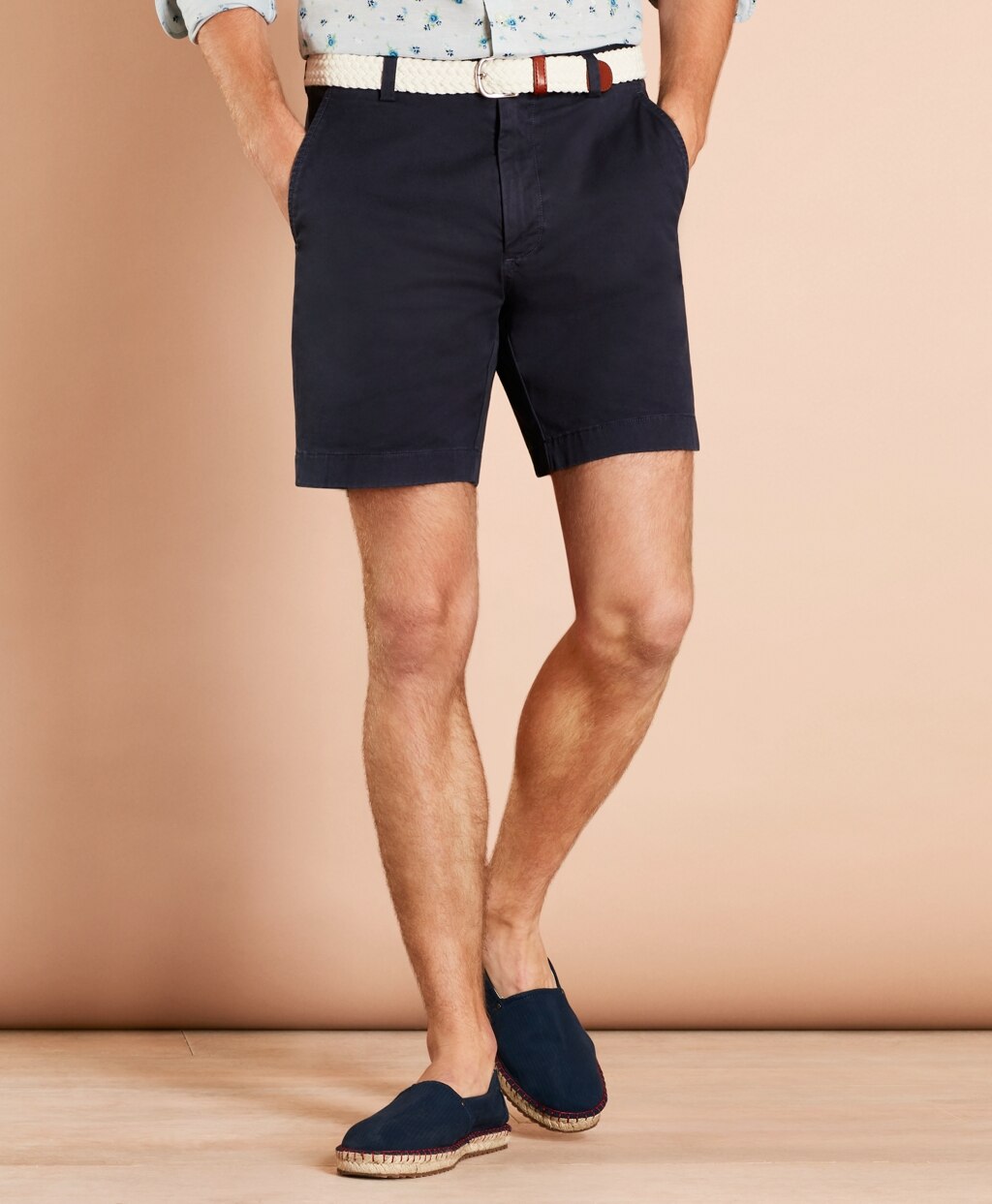 Brooks Brothers Men Garment-Dyed Stretch Chino 7" Shorts