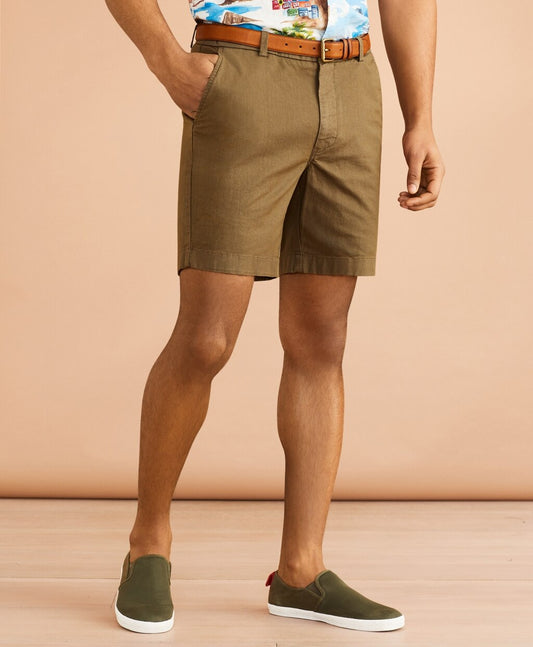 Brooks Brothers Men Cotton-Linen 7" Chino Shorts