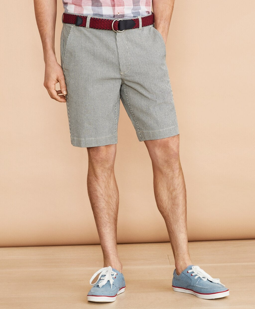 Brooks Brothers Men Striped Indigo Chino Shorts