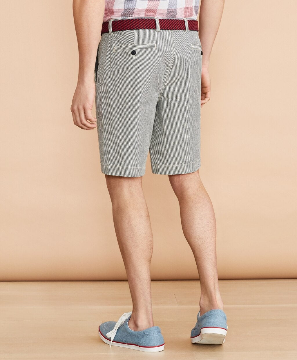 Brooks Brothers Men Striped Indigo Chino Shorts