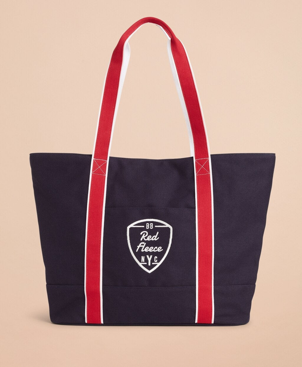 Brooks Brothers Men Red Fleece NYC Large Canvas Tote Bag