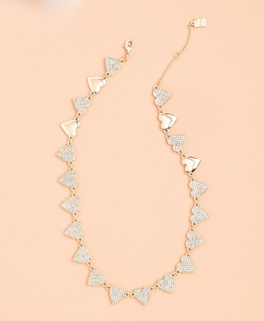 Brooks Brothers Women Crystal-Covered Heart Necklace