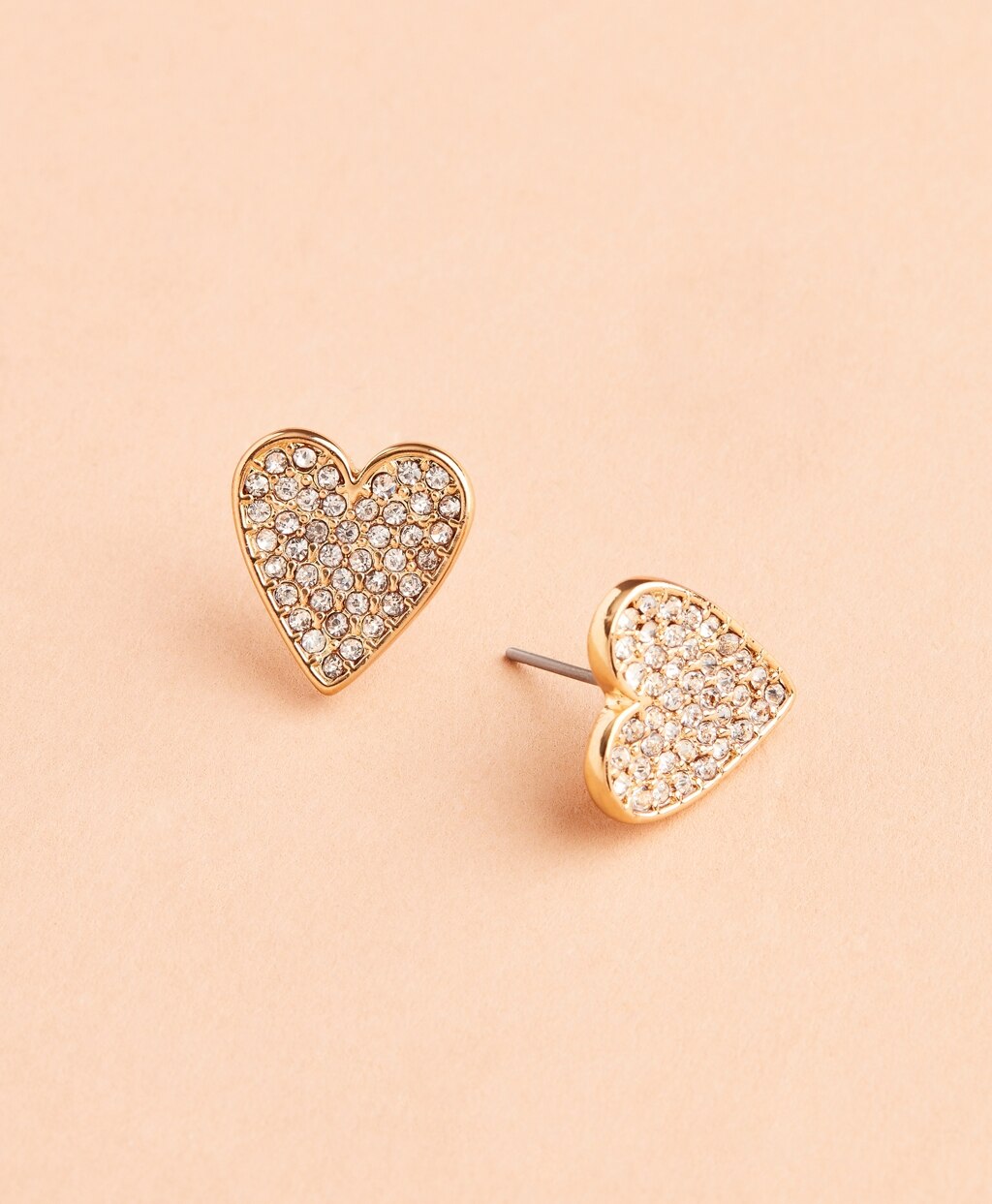 Brooks Brothers Women Crystal-Covered Heart Stud Earrings