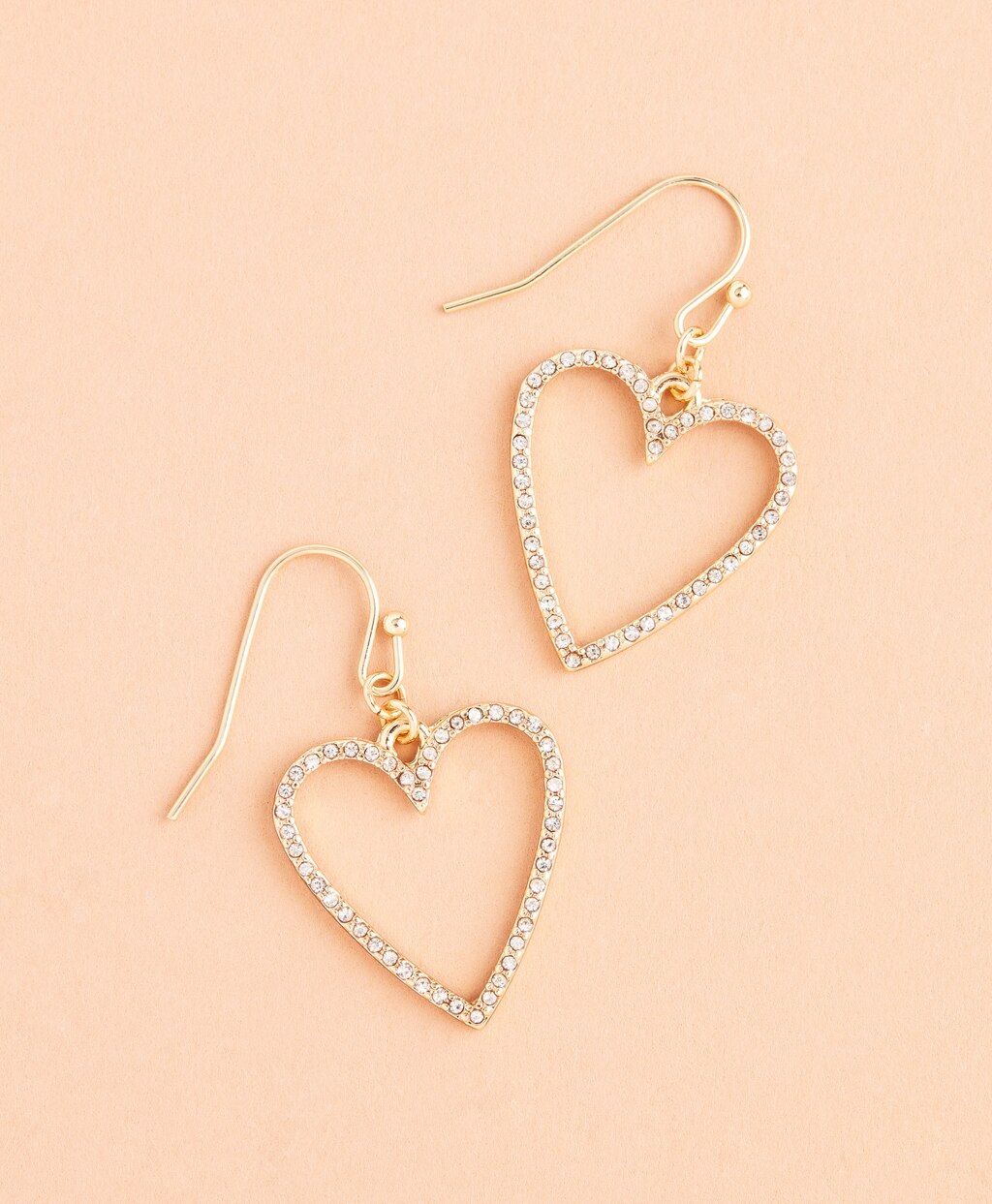 Brooks Brothers Women Crystal-Covered Heart Drop Earrings