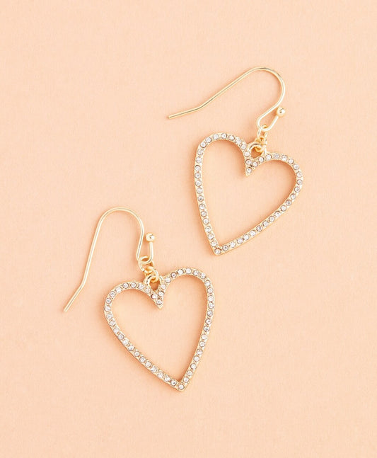 Brooks Brothers Women Crystal-Covered Heart Drop Earrings