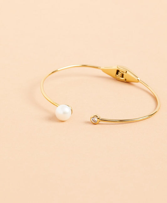 Brooks Brothers Women Demi-Fine Freshwater Pearl & Crystal Cuff Bracelet