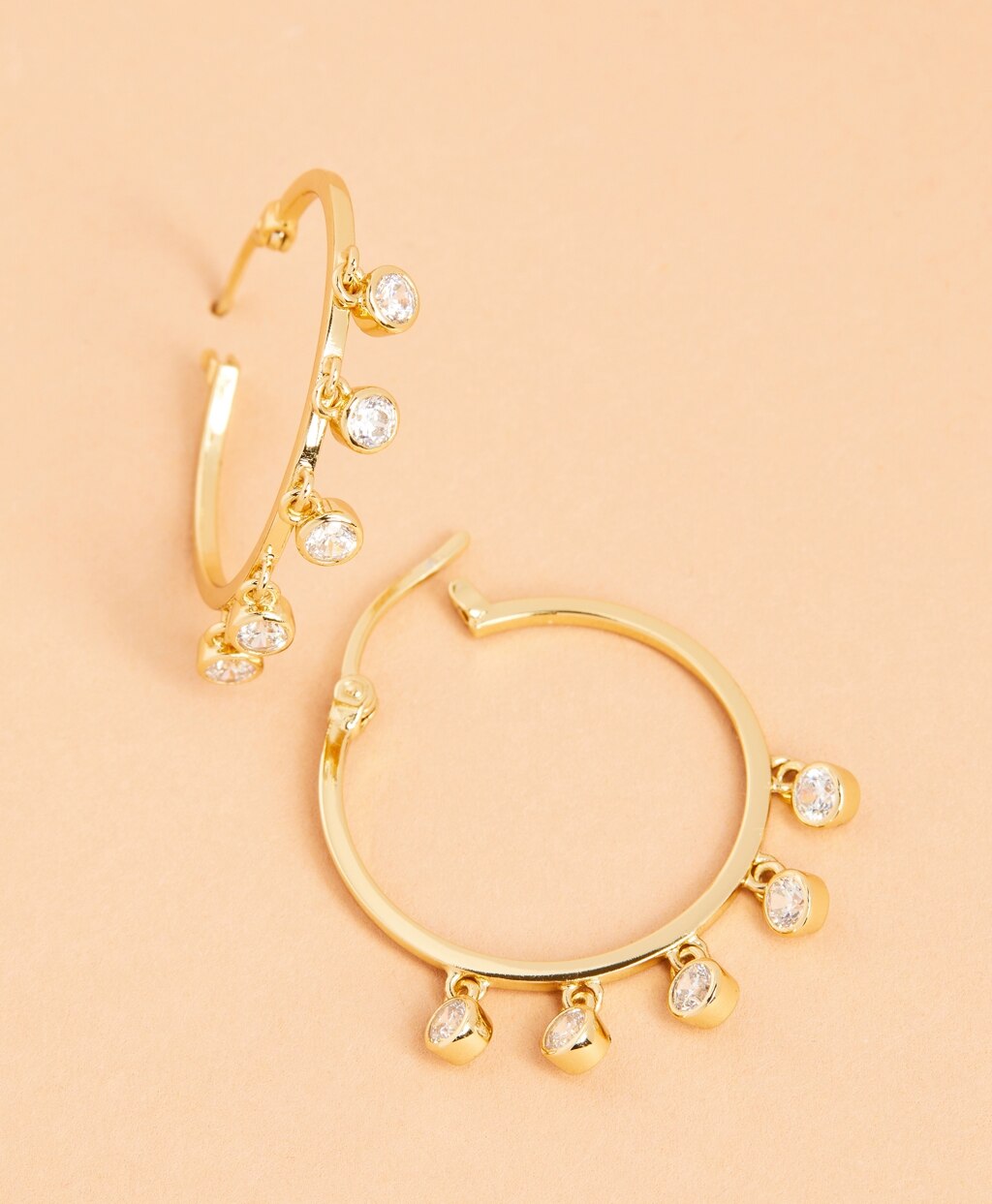 Brooks Brothers Women Demi-Fine Crystal-Pendant Hoop Earrings
