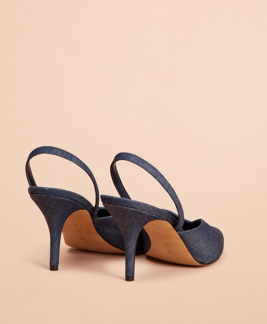 Brooks Brothers Women Denim Sling-Back High Heels