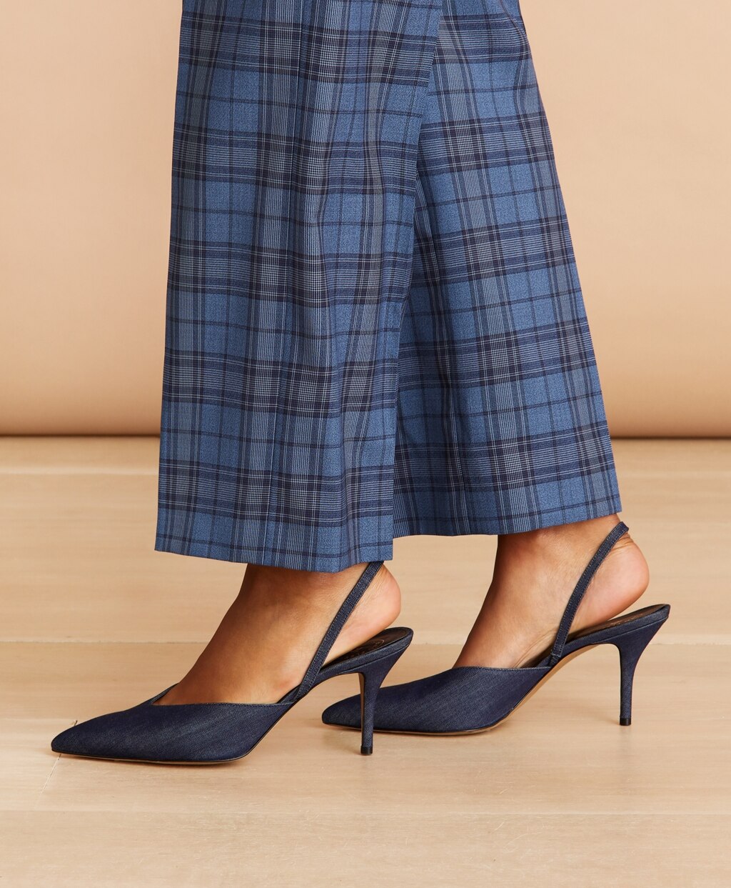 Brooks Brothers Women Denim Sling-Back High Heels