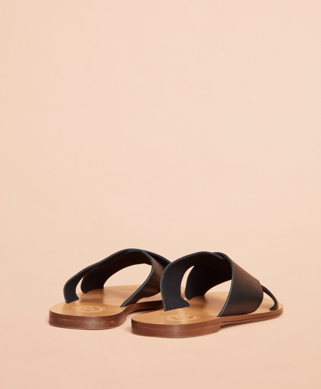 Brooks Brothers Women Leather Slide Sandals
