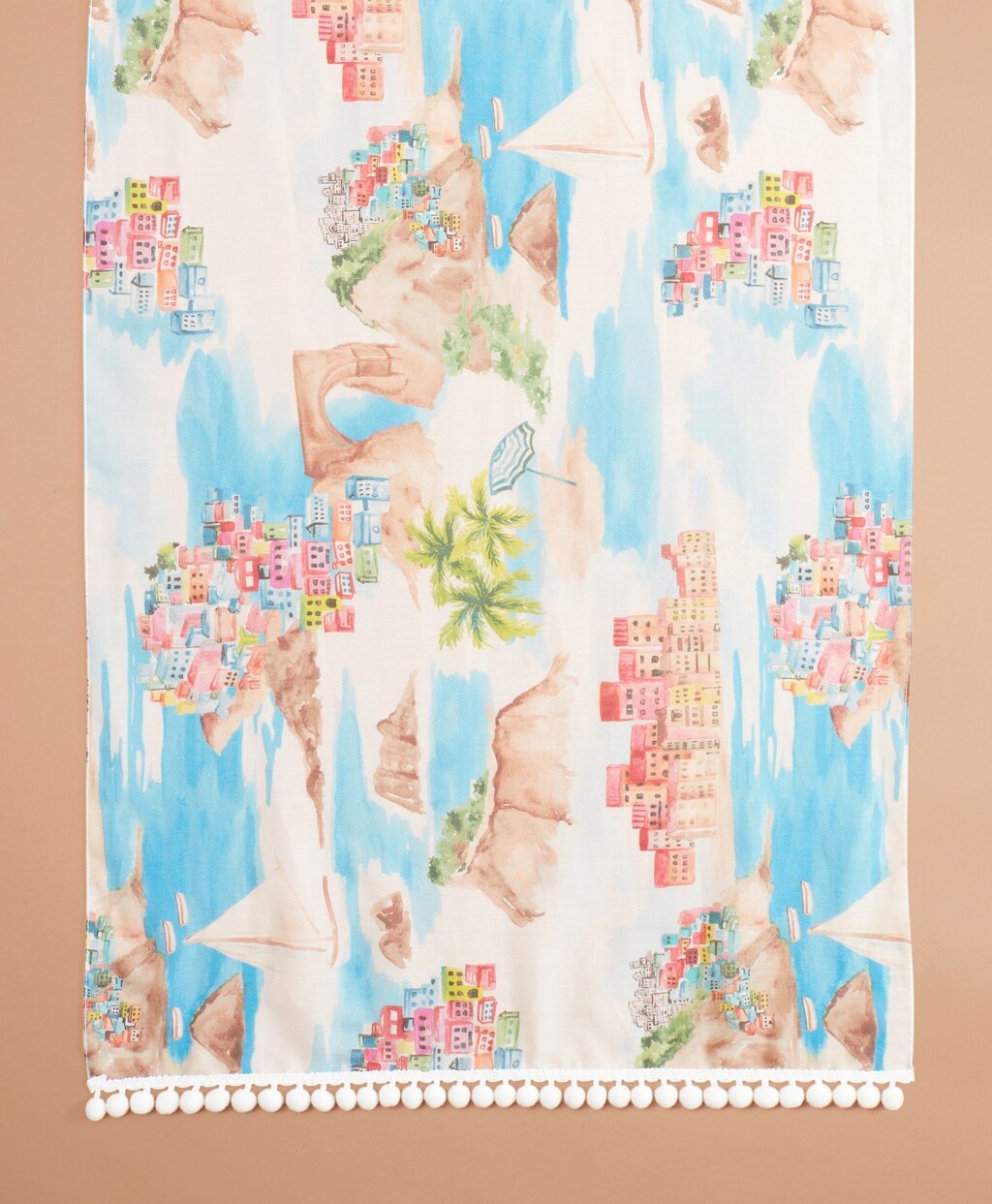 Brooks Brothers Women Tropical-Print Cotton-Silk Oblong Scarf