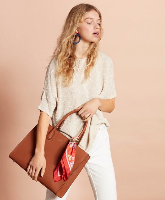 Brooks Brothers Women Pebbled Leather Tote Bag