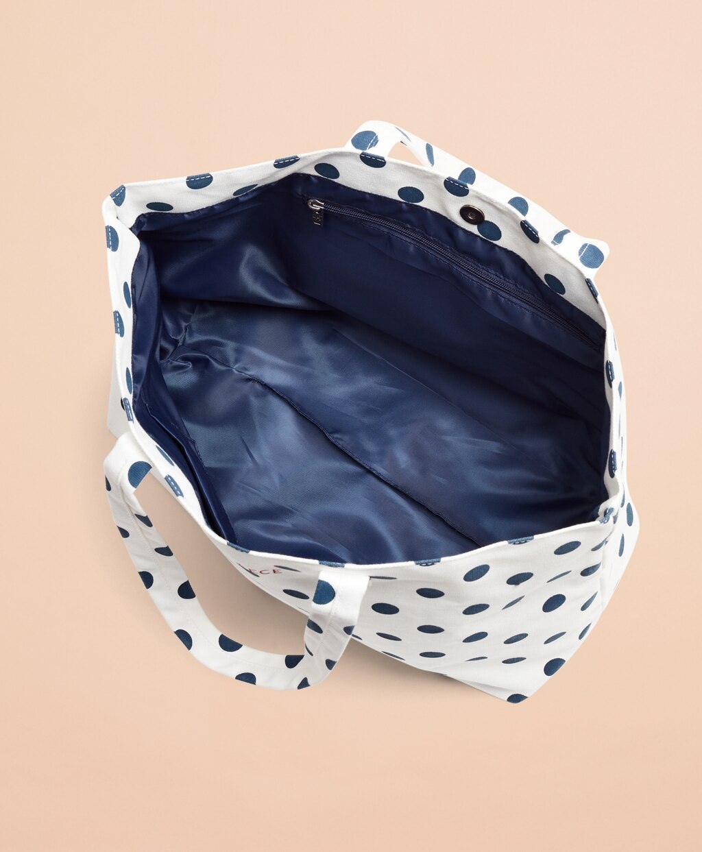 Brooks Brothers Women Polka-Dot Canvas Tote Bag