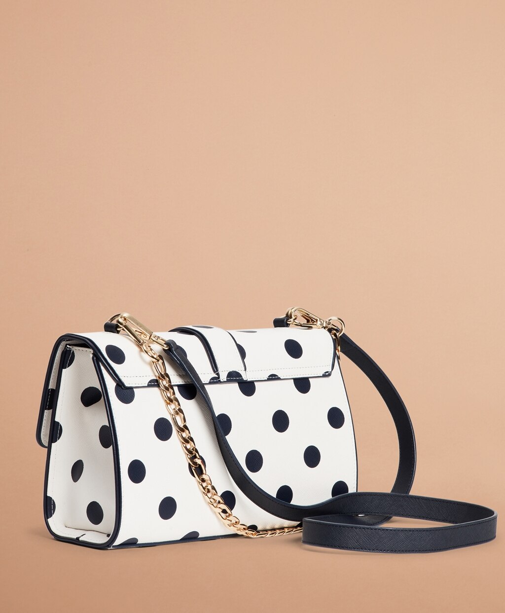 Brooks Brothers Women Polka-Dot Saffiano Leather Shoulder Bag