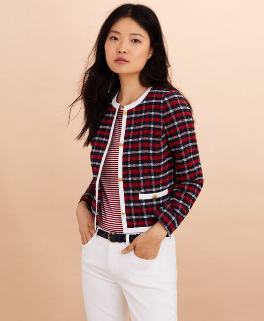 Brooks Brothers Women Checked Boucle Jacket