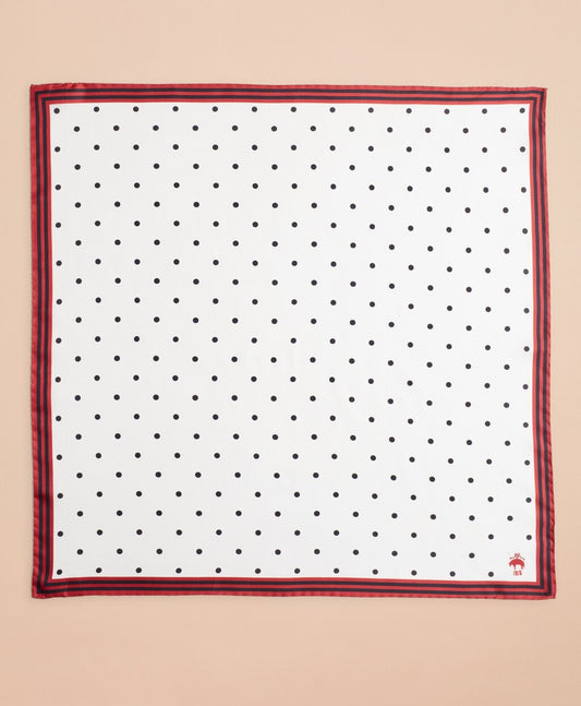 Brooks Brothers Women Polka-Dot Silk Square Scarf