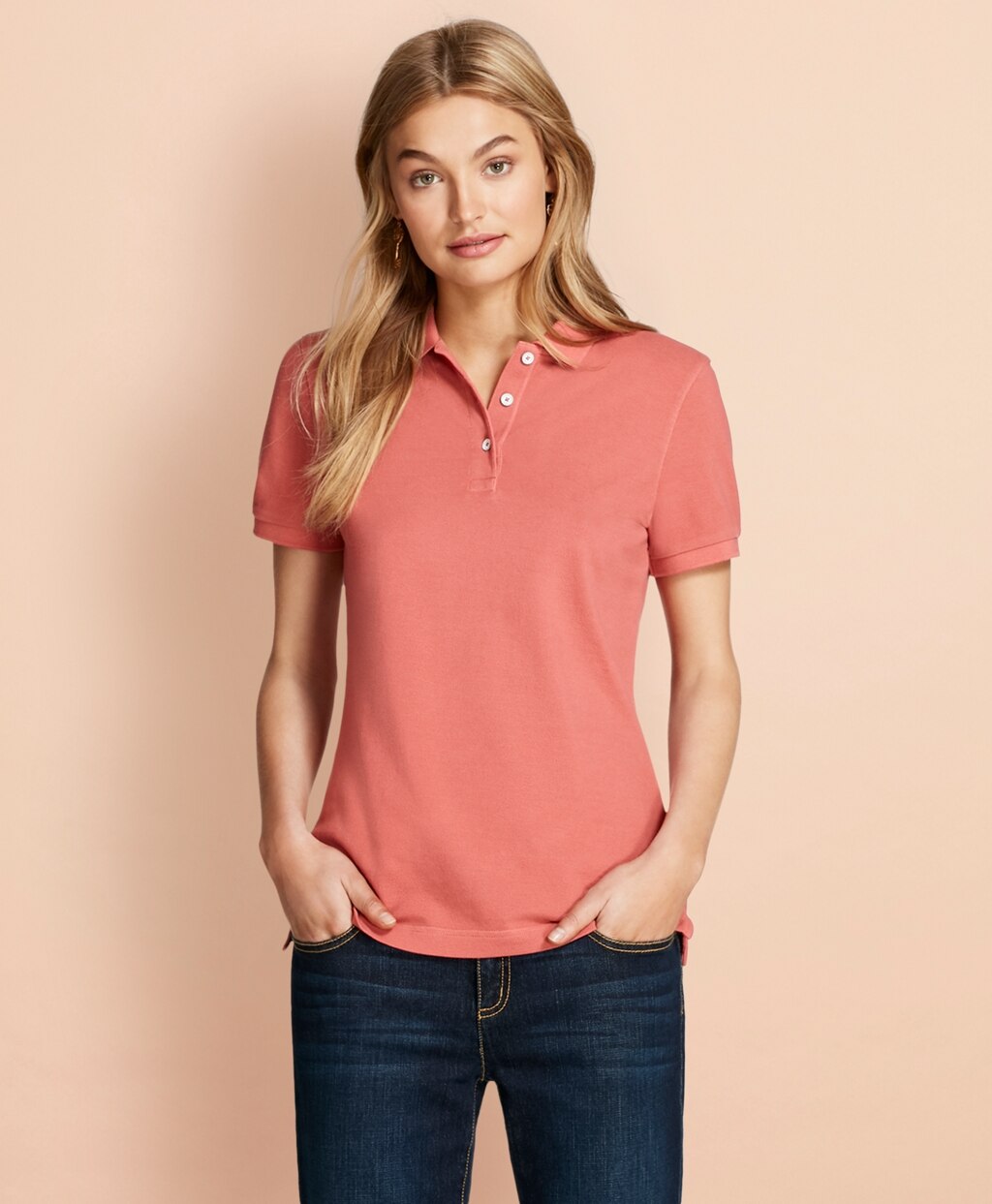 Brooks Brothers Women Garment-Dyed Pique Polo