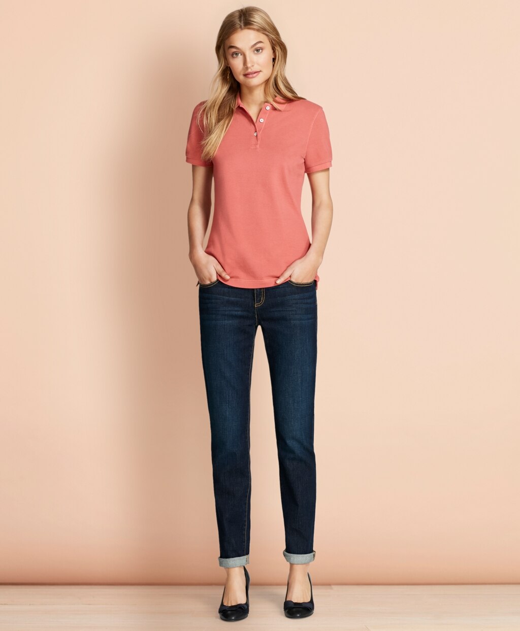 Brooks Brothers Women Garment-Dyed Pique Polo