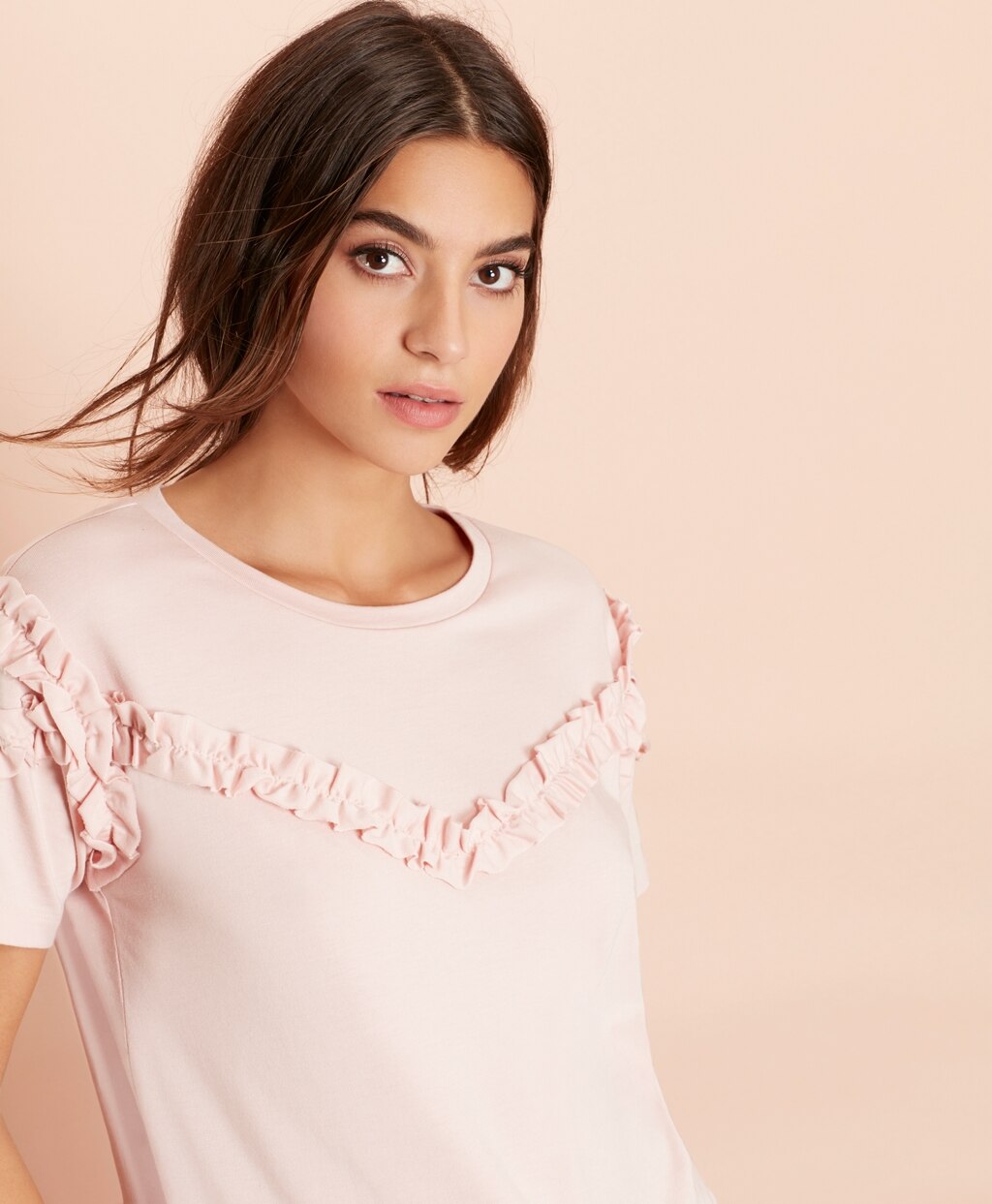 Brooks Brothers Women Ruffled T-Shirt
