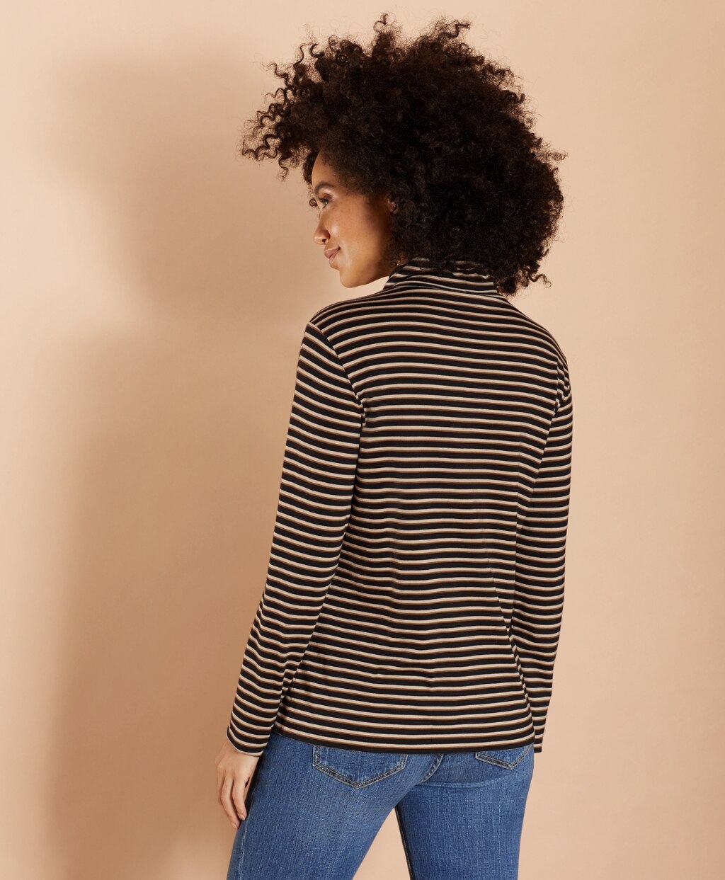 Brooks Brothers Women Striped Long-Sleeve Turtleneck