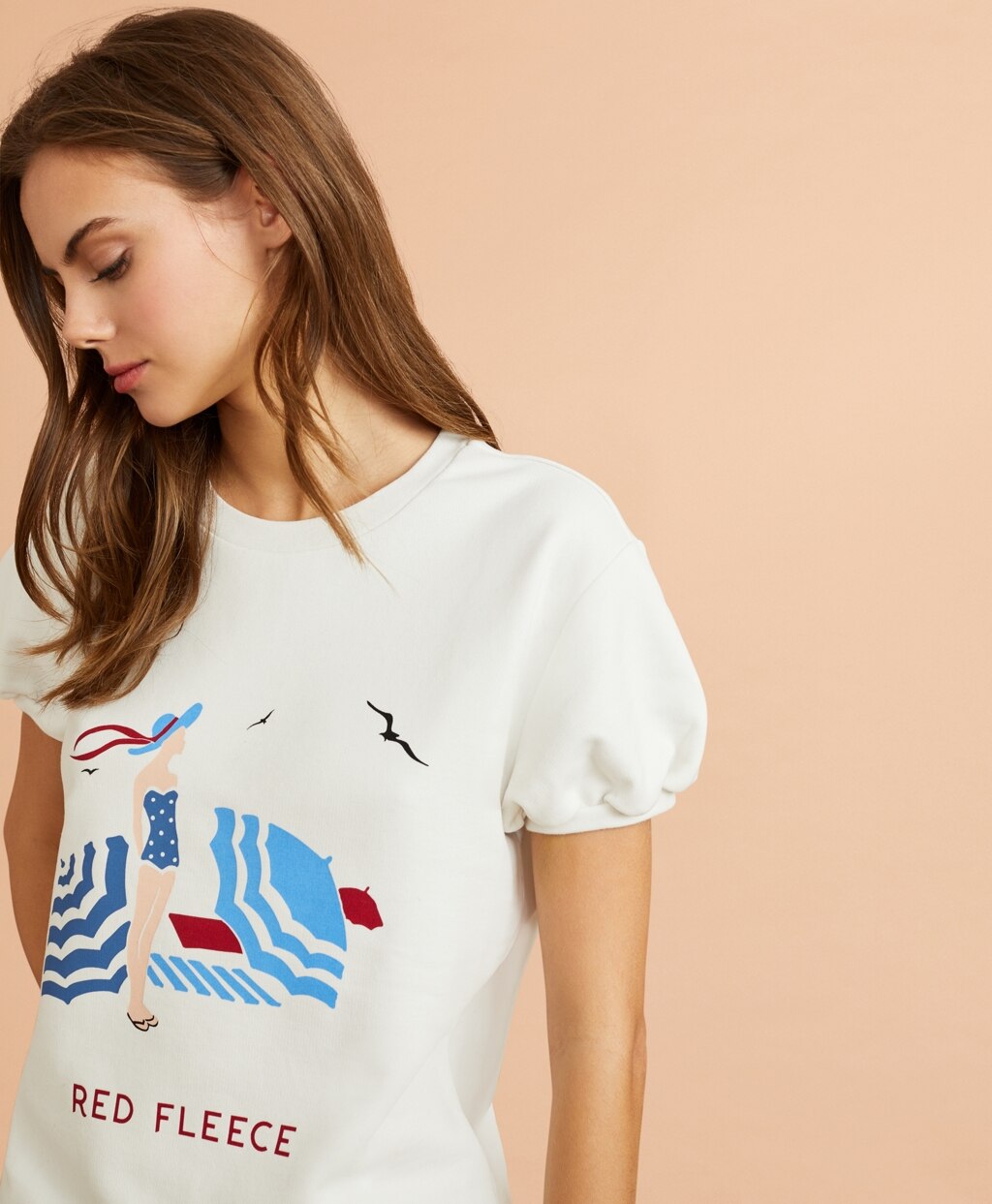 Brooks Brothers Women Beach Graphic French Terry Top