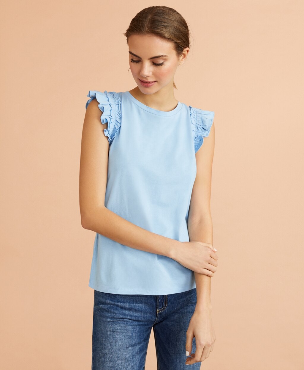 Brooks Brothers Women Flounce-Sleeve Top