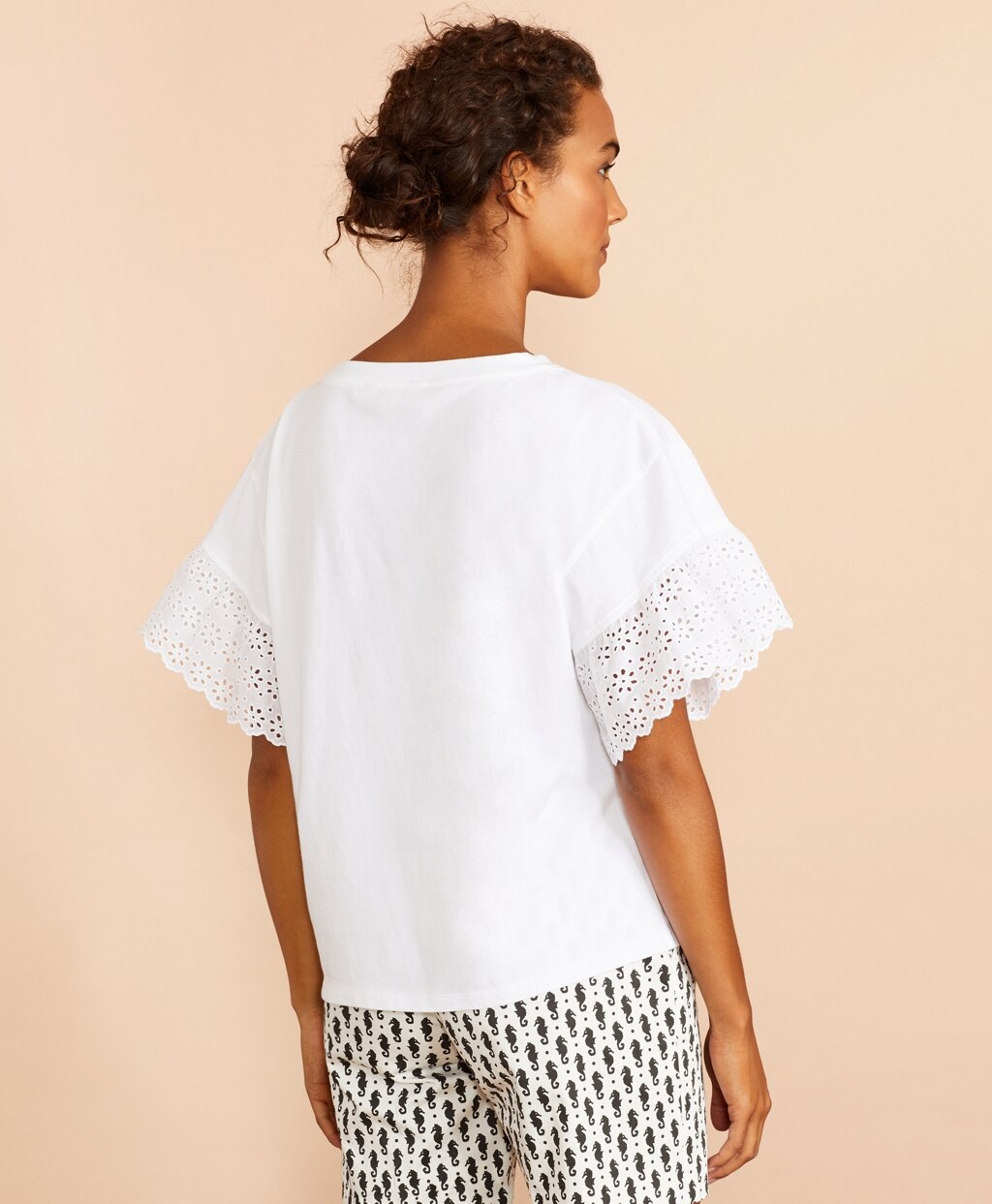Brooks Brothers Women Eyelet-Trim Oversize T-Shirt