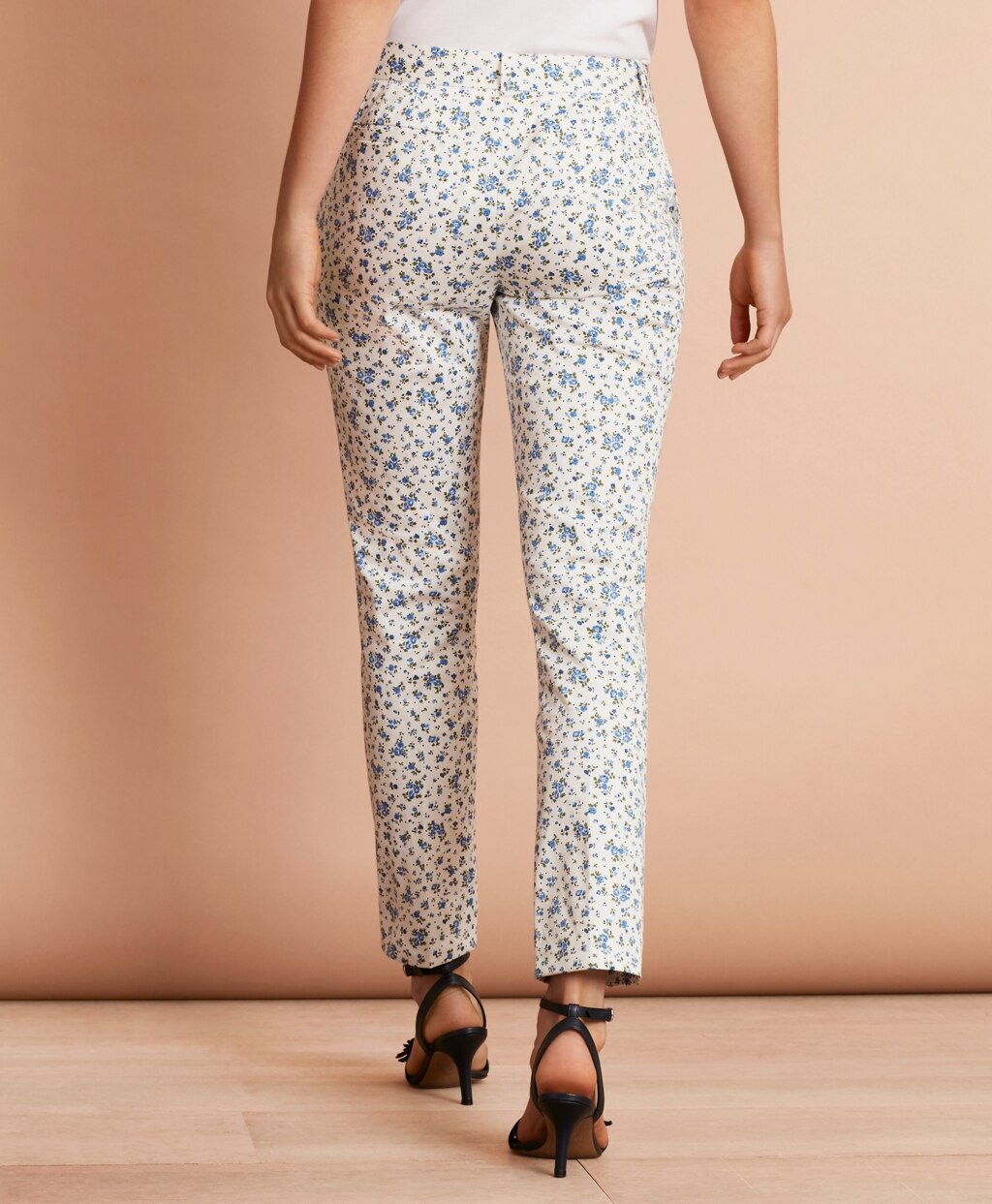 Brooks Brothers Women Floral-Print Stretch Cotton Sateen Pants