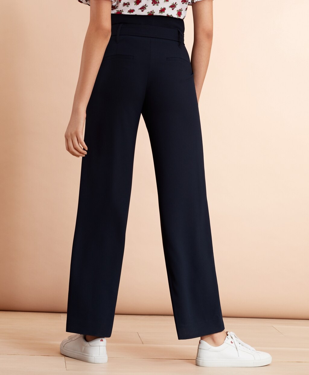 Brooks Brothers Women Crepe High-Rise Wide-Leg Pants