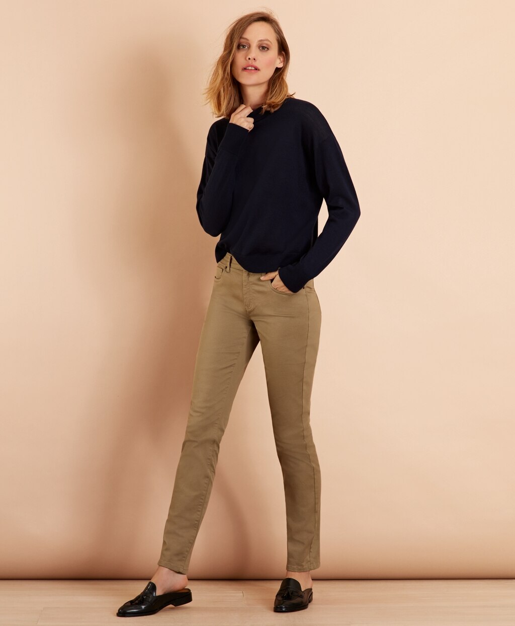 Brooks Brothers Women Stretch Cotton Twill Pants