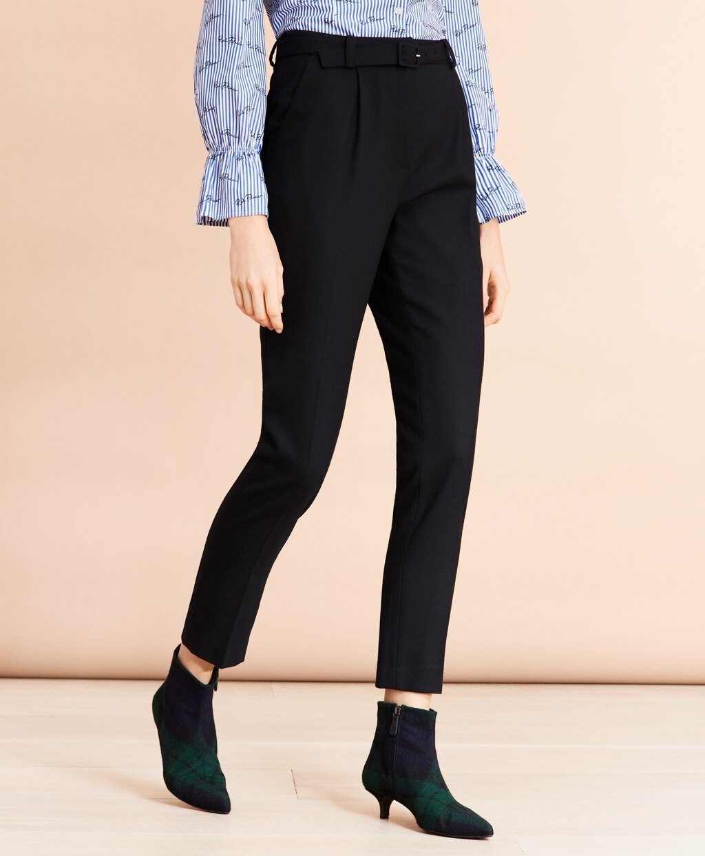 Brooks Brothers Women Slim-Fit Stretch Merino Wool-Blend Twill Pants
