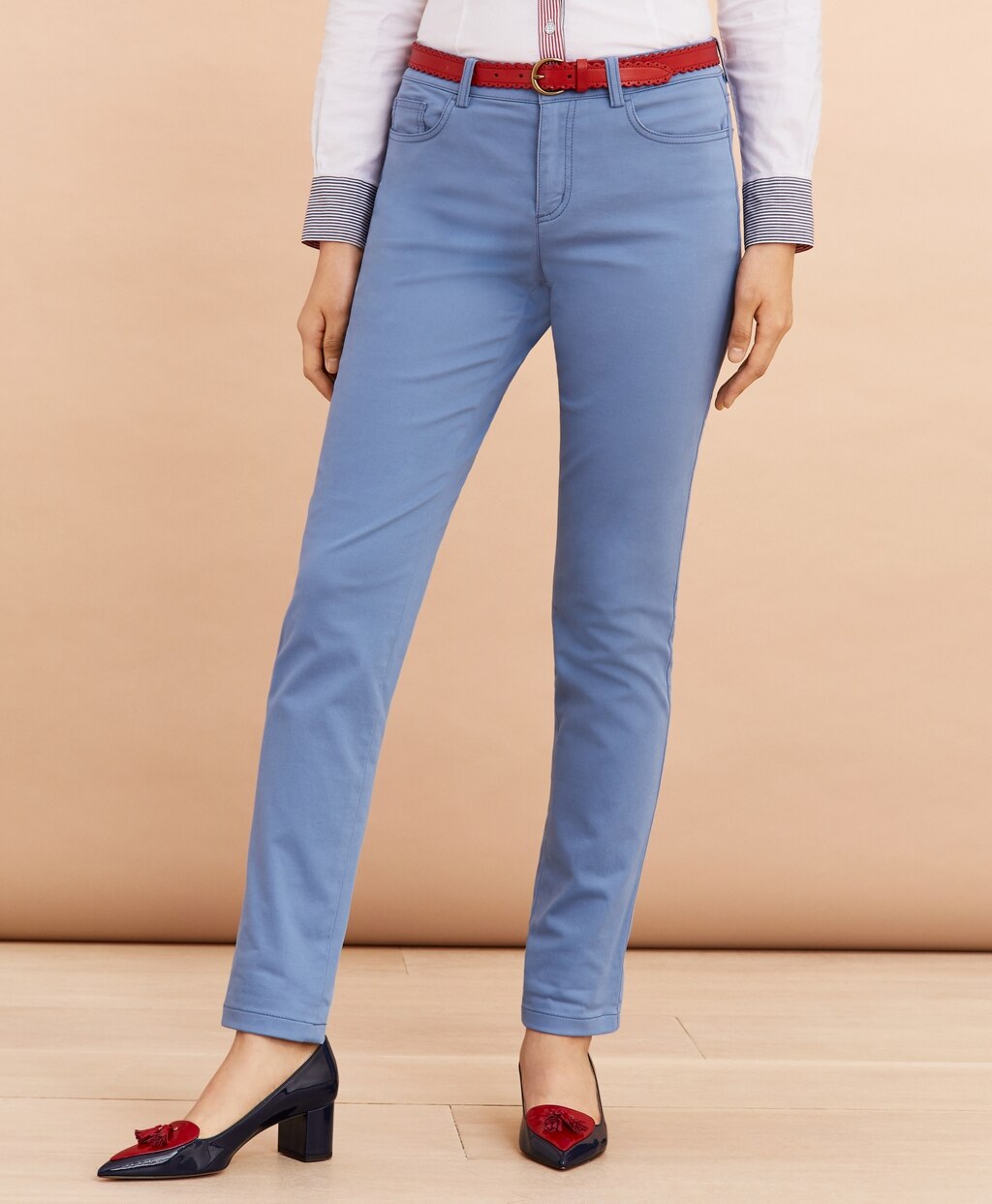 Brooks Brothers Women Stretch Cotton Sateen Five-Pocket Pants