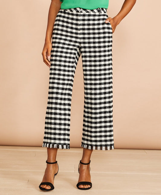 Brooks Brothers Women Gingham Boucle Cropped Pants