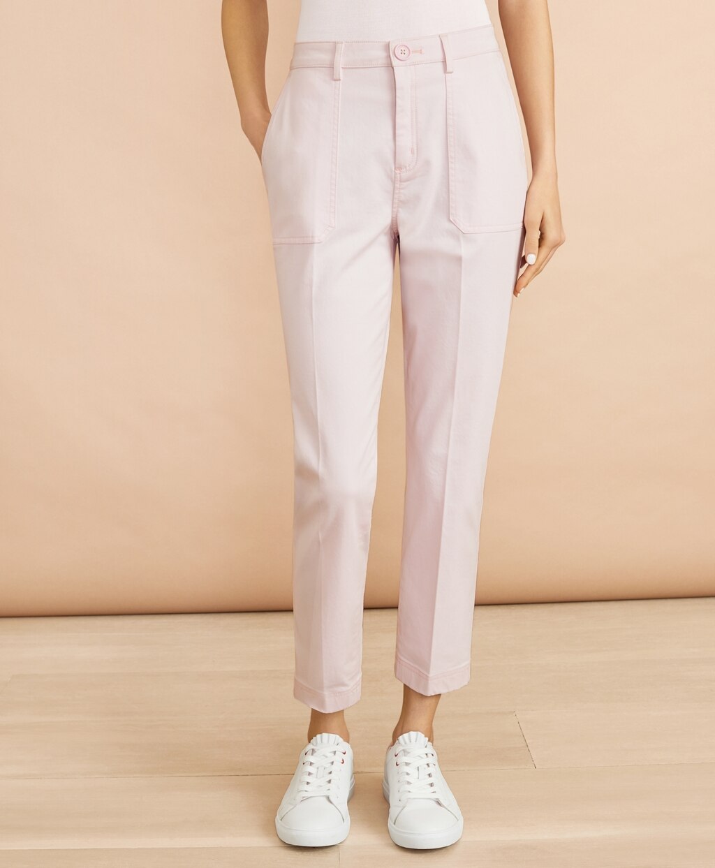 Brooks Brothers Women Stretch Cotton Sateen Patch Pocket Pants