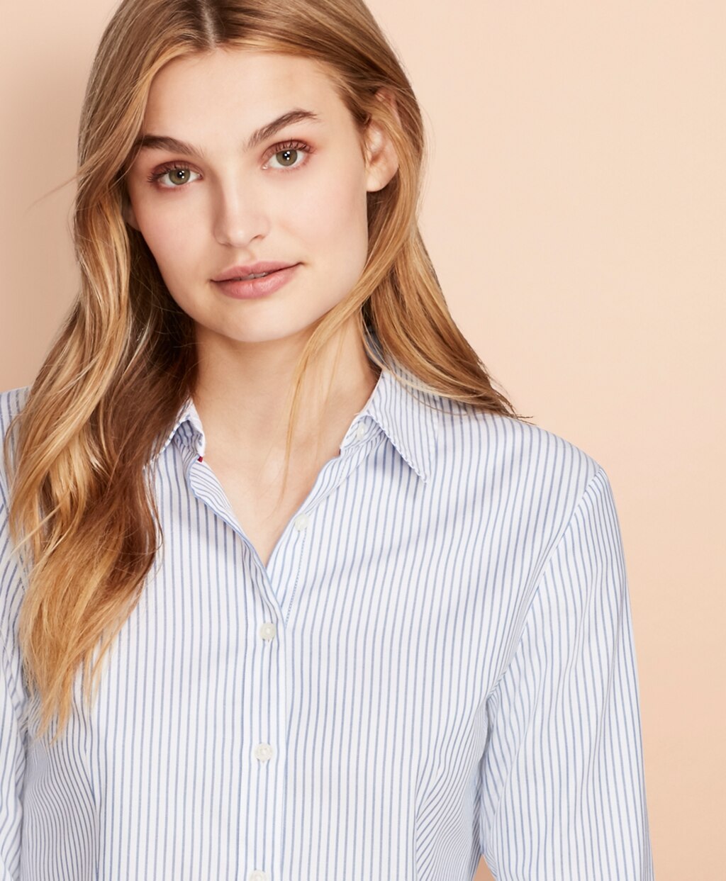 Brooks Brothers Women Nine-to-Nine Dobby Stripe Stretch Cotton Shirt